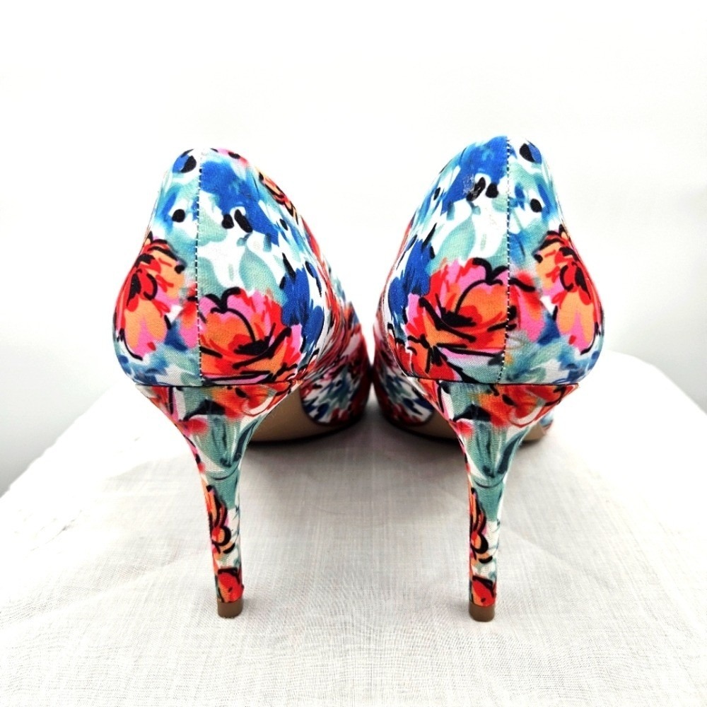 Kelly & Katie‎ Misha Red Multi Watercolor Flower Print 9.5 - Picture 4 of 9